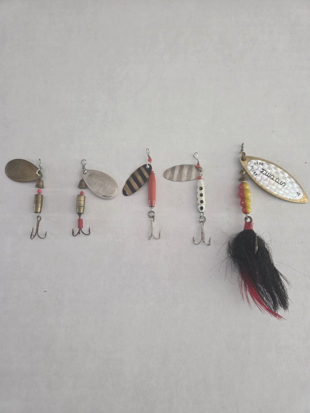 Vintage Fishing Lures Assorted Spinners Plus Mepps Aglia Long 4 Lot Of 5